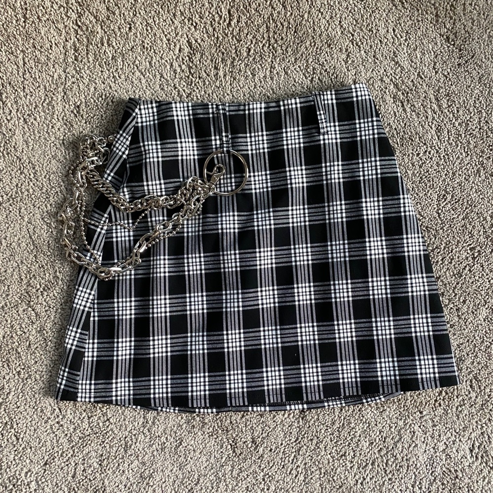 I AM GIA plaid chain skirt